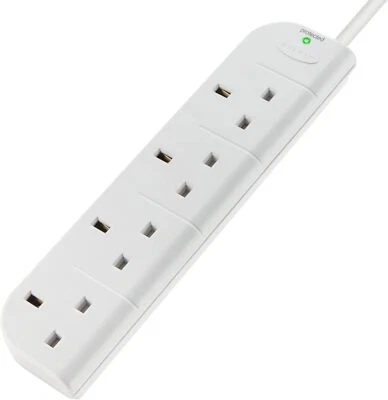 Belkin E-Series 4 Plug SurgeStrip Surge Protected Extension Lead - 1 m White - Image 1 of 3