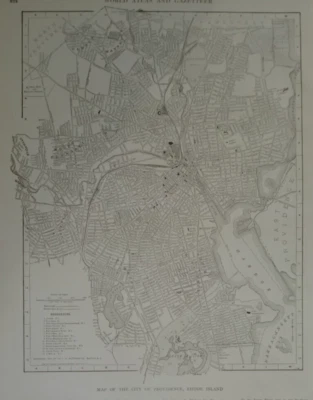 Antiguo mapa de la ciudad del Atlas de la Primera Guerra Mundial de 1914 Providencia, Rhode Island, RI L@@K! Foto 1 de 4