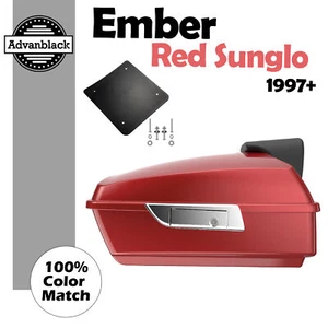 Advanblack EMBER RED SUNGLO Rushmore Chopped Tour Pack se adapta a 97+ Harley/Softail - Imagen 1 de 13