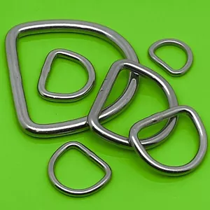 D-RING EDELSTAHL V4A HALBRING HALBRUND ÖSE POLIERT GESCHWEISST Ø 3 4 5 6 8 mm - Bild 1 von 4