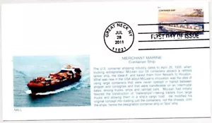 #3551 MERCHANT MARINE CONTAINER SHIP STAMP FIRST DAY OF ISSUE, AALL FDC - Picture 1 of 1