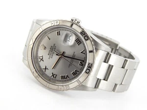 Rolex Datejust Mens Stainless Steel Thunderbird Turn-O-Graph Oyster Roman 16264 - Picture 1 of 6