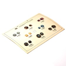 Salesman Sample card (16) Czech Styl fancy polyester plastic metal pearl buttons