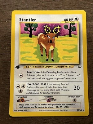 LP 1st Edition Stantler 38/64 Neo Revelation Pokémon Card - Image 1 of 4