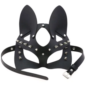 Cat Mask Fox Cosplay Leather Masquerade Fancy Mask UK Women Sexy Party Half Face - Picture 1 of 4