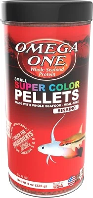OMEGA ONE SUPER COLOR SMALL SINKING PELLETS FISH FOOD 8 OZ