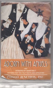 1995 VTG Halloween Indygo Junction ADORN WITH ANGELS Vests Appliques Patterns - Picture 1 of 2