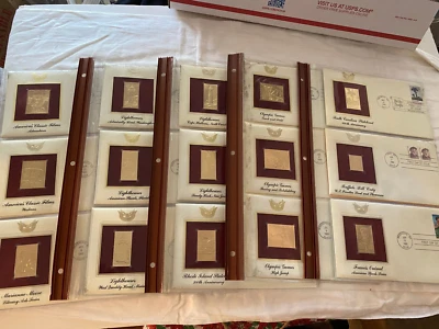 Lot of 75 Golden Replicas United States First Day Issue Stamps 1988-1990   Qluck - Image 1 of 4