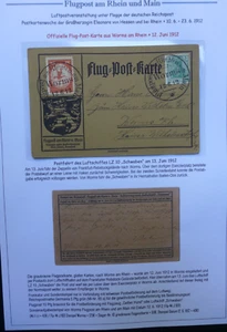 1912 LZ 10 "Schwaben" Rhein-Main-Flugwoche Stempel Worms 12. 6. - Bild 1 von 1