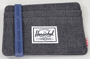 The Herschel Supply Co Brand Charlie Wallet Black Charcoal Denim RFID NEW - Picture 1 of 2