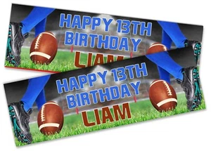 x2 Personalised Birthday Banner Rugby Design Kids Party Decoration 211 - Picture 1 of 4
