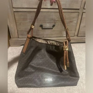 Michael Kors Lexington Large Logo Shoulder Bag, brown and tan - Picture 1 of 16