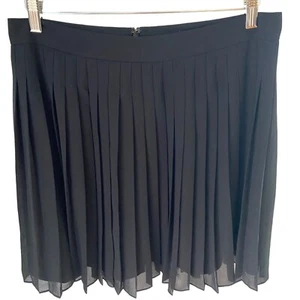 Ann Taylor Loft Women's Black Pleated Lined Skirt Size 10 Side Zipper NWOT - Picture 1 of 8