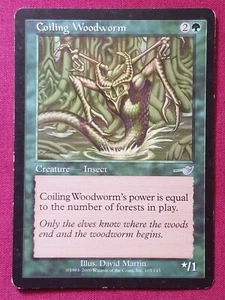Magic The Gathering NEMESIS COILING WOODWORM green card MTG - Picture 1 of 2