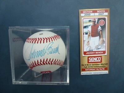 Johnny Bench Autograph Signed Rawlings Baseball Cincinnati Reds  2015 - Image 1 of 4