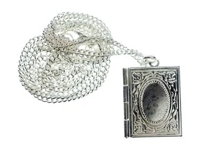 Medaillon Buch Foto Medallion Kette Aufklappen Fotos DIY Erinnerung Halskette 45 - Bild 1 von 5