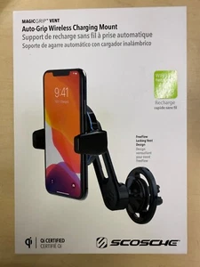 Scosche MagicGrip Auto Grip Wireless Vent Charging Mount Qi Charging - Black - Picture 1 of 7