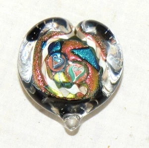 Randy Strong Art Glass 2.1/2 x 2.1/2 inch Heart Signed Paperweight 2000 - Picture 1 of 2