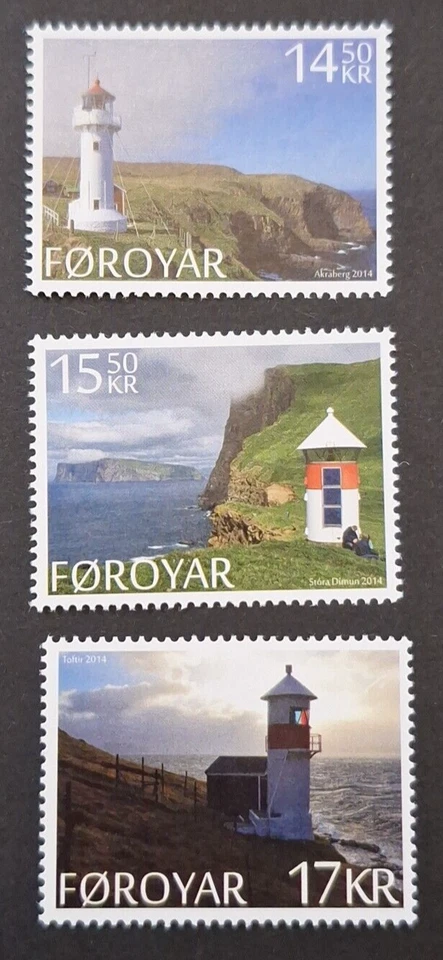 Faroe Islands: 2014 Faroese Lighthouses; complete unmounted mint set - Image 1 of 4
