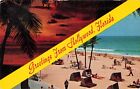 Hollywood Florida, Grüße, Sonnenuntergang, Strand, Vintage Postkarte