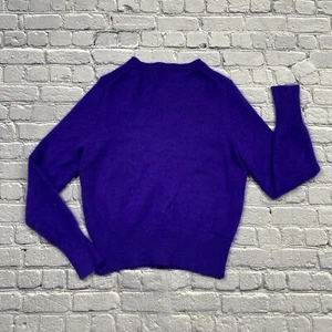 MODA International Women's Angora Rabbit Hair Blend Cardigan Size L Purple Soft - Picture 1 of 8