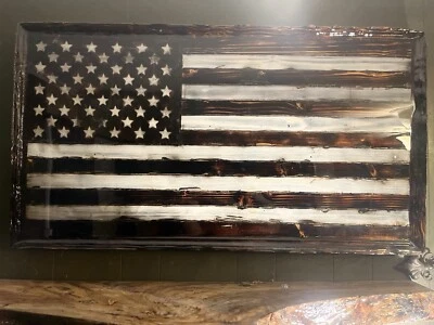 Bandera americana rústica enmarcada Foto 1 de 2