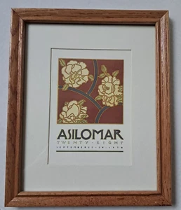 David Lance Goines Matted Art Print Asilomar 28 White Flower Floral Red Blue DLG - Picture 1 of 7