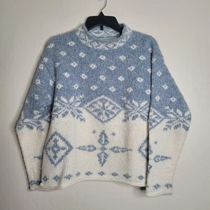 Vtg Nomadic Traders Sweater Sz Medium Blue Fair Isle Nordic Pullover - Picture 1 of 4