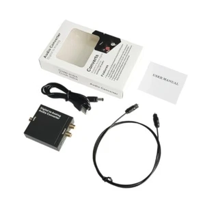Digital Optical Coax to Analog Stereo Converter 3.5mm Adapter Black - Picture 1 of 7
