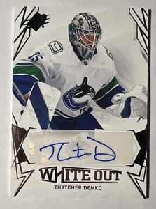 2022-23 UD SPX Thatcher Demko AUTO White Out #WO-TD Upper Deck 22/23 Vancouver