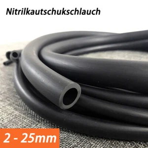 Schwarz Nitril Gummischlauch 2-25mm Kraftstoffschlauch Ölschlauch Benzinschlauch - Picture 1 of 11