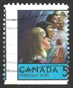 Canada 1969 Xmas Children Praying 5c #502as SHIFTED PERF Var. Error VF Used - Bild 1 von 2