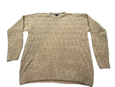 Vintage Consensus Sportswear Men XXL Beige Textured Knit Sweater Made in Israel - Image 1 of 4