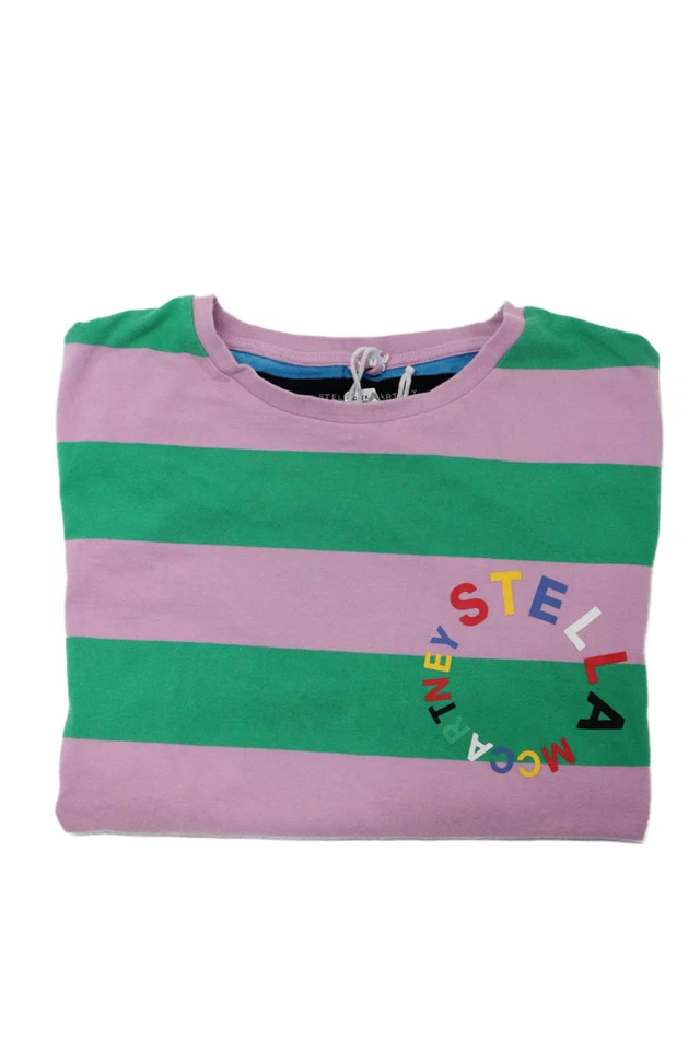 Top Stella McCartney Niños Niñas Algodón Rayas Cuello Redondo Manga Larga Rosa Talla 14Y Foto 1 de 4