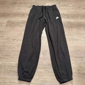 Nike Pants Mens Small Black Jogger Sweatpants Drawstring Lounge Casual 26x30 - Picture 1 of 13