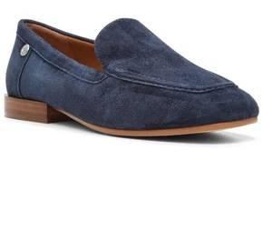 NYDJ Womens 7.5 Blue Lynn Loafers Navy Suede Flats - Picture 1 of 8