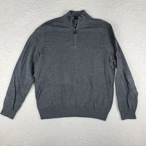 Jos A Bank Traveler Sweater Mens Medium Dark Gray Pima Cotton Sweatshirt - Picture 1 of 10