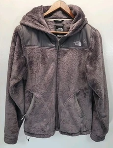 North Face Fleece Jacket Womens Small Gray Oso Hoodie Full Zip Pockets Logo - Picture 1 of 12