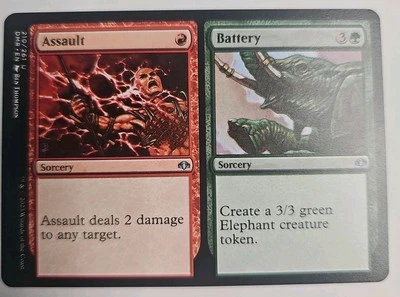 MTG Magic The Gathering Card Assault Red Battery Green Dominaria Remastered 2023 - Image 1 of 2
