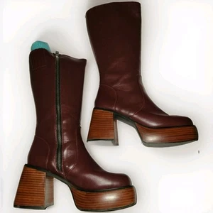 Delias By Dolls Kill- Vintage Soul Knee High Boots - Wine. - Picture 1 of 4