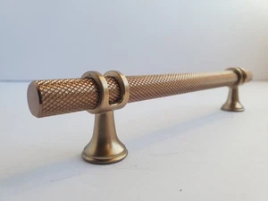 10 Pack 5 Inch Centers Knurled Champagne Bronze Cabinet Handles Drawer Pulls - Picture 1 of 13