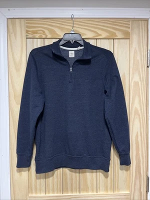 Dockers Sweatshirt Top Pullover Men’s Size M Navy Blue 1/4 Zip Fleece Lined - Image 1 of 4