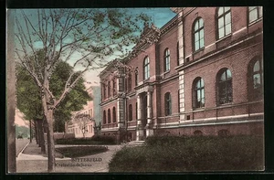 Bitterfeld, Ansichtskarte, Straßenpartie am Kreisständehaus - Picture 1 of 2