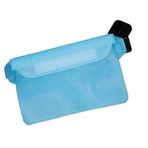 (Light Blue)Waterproof Pouch With Waist Strap PVC Three Layer Sealed HG - Zdjęcie 1 z 12