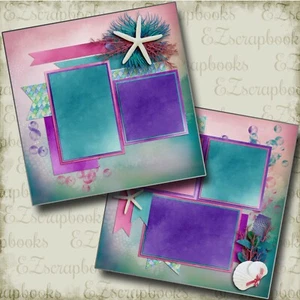 Starfish & Seashells - 2 Premade Scrapbook Pages - EZ Layout 4124 - Picture 1 of 2