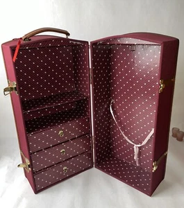 AMERICAN GIRL Samantha Steamer Trunk Closet Doll Case Burgundy Travel Armoire - Picture 1 of 9