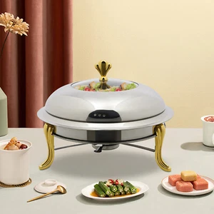 Juego de estufa de comedor buffet plato de frotamiento calentador de alimentos acero inoxidable alimentado con alcohol - Imagen 1 de 11
