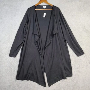 Old Navy Cardigan Womens 3X Plus Black Knit Open Front Long Sleeve Lagenlook NWT - Picture 1 of 13