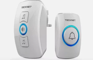 Wireless Doorbell Waterproof Wall Plug-in Door Bell Cordless Chime Kit White - Picture 1 of 10