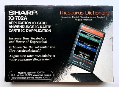 Sharp IQ-702A «Thesaurus Dictionary» IC card for OZ/IQ electronic organizer CIB - Bild 1 von 4